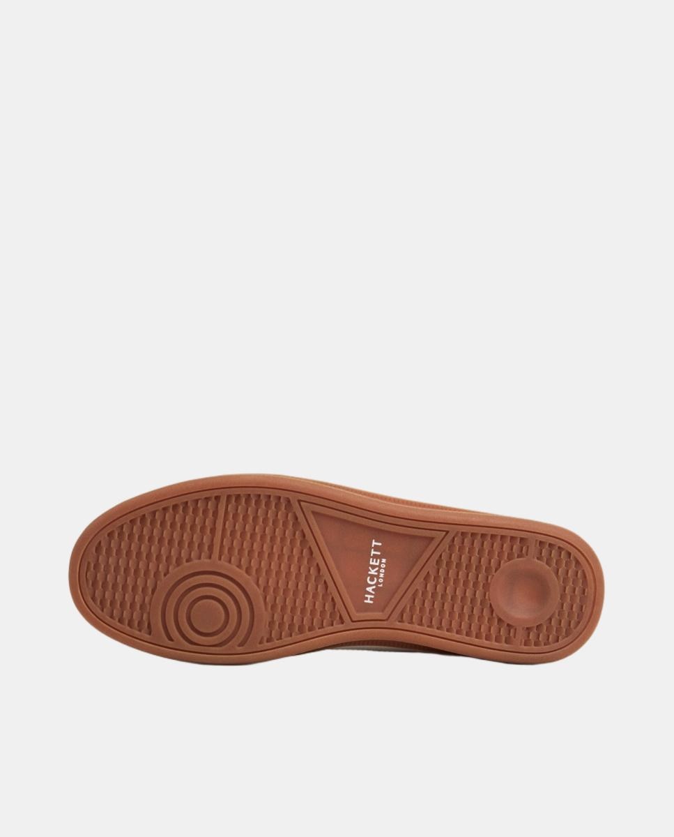 Zapatillas deportivas de hombre de cuero reciclado con paneles de ante. - Hackett - Blanco Blanco-6