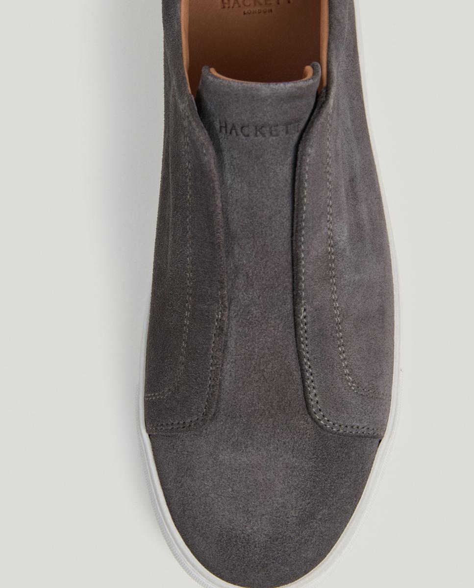 Sapatilhas Desportivas Elegantes em Camurça Suave Cinzento-cinza-4