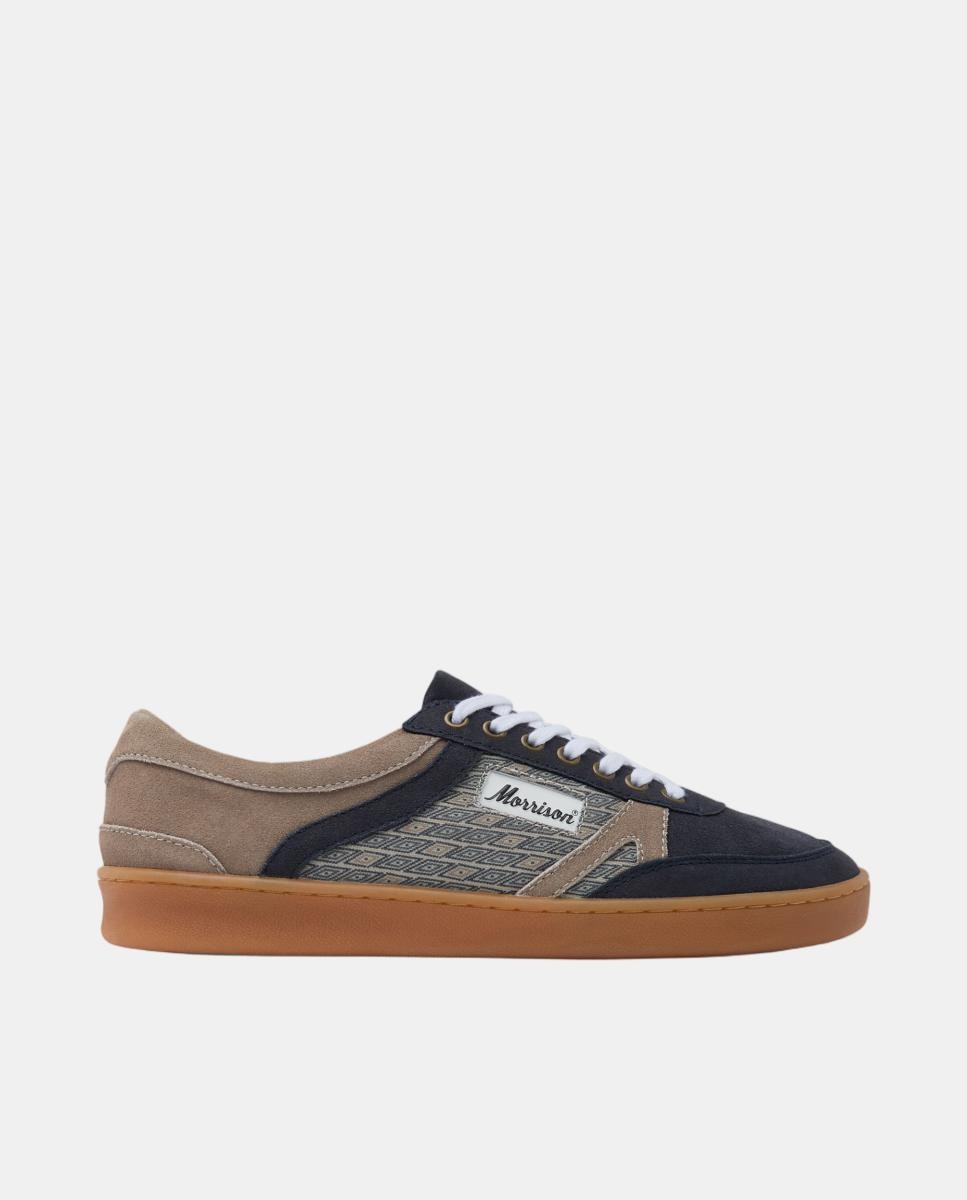 Imagen 0 de Zapatillas unisex de serraje con estampados únicos. Azul oscuro