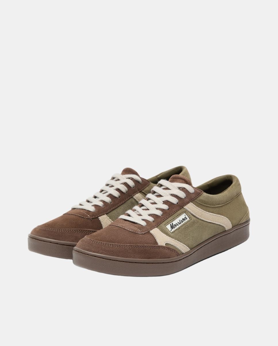 Zapatillas unisex de serraje con estampados únicos. - Morrison - Verde oscuro Verde oscuro-2