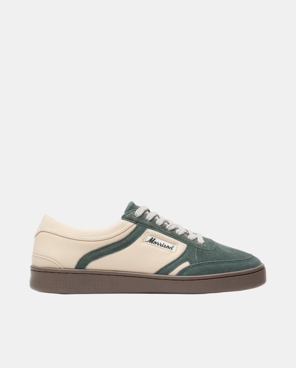 Imagen 0 de Zapatillas unisex de serraje con estampados únicos. Crema
