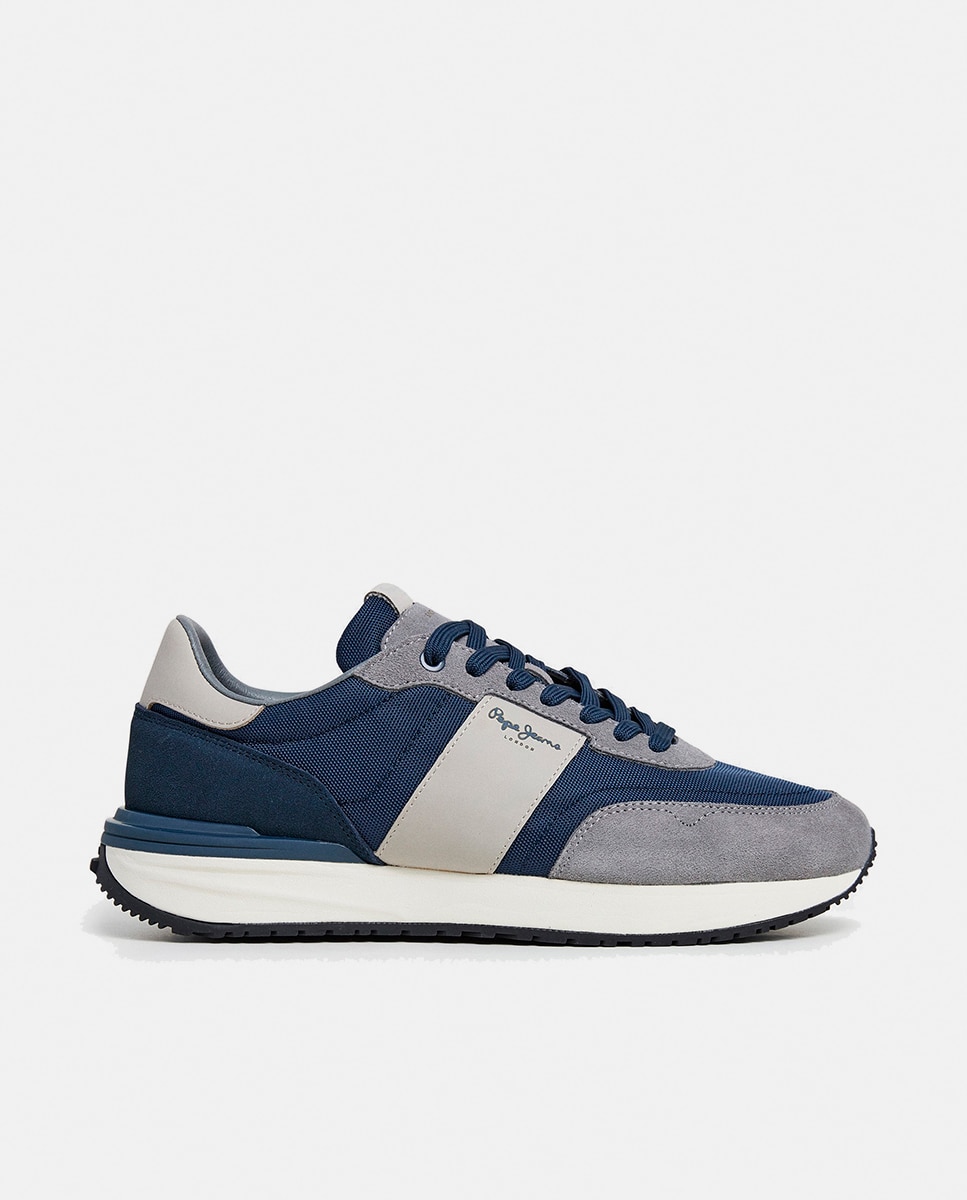 Sapatilhas Buster Supra com Fita Lateral e Logótipo Azul-acinzentado-1