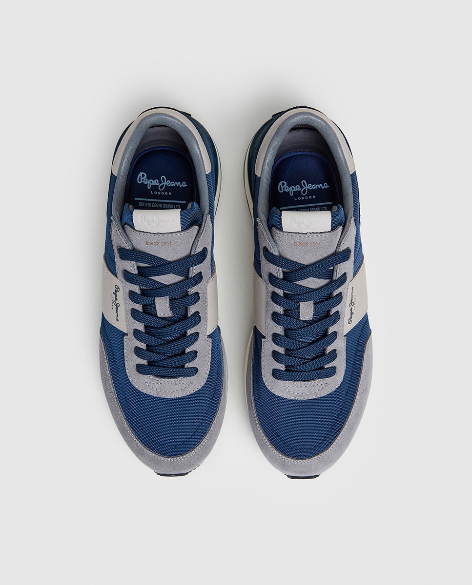 Sapatilhas Buster Supra com Fita Lateral e Logótipo Azul-acinzentado-2