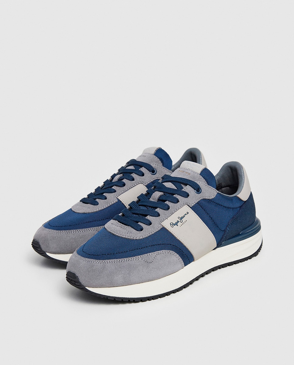Sapatilhas Buster Supra com Fita Lateral e Logótipo Azul-acinzentado-3