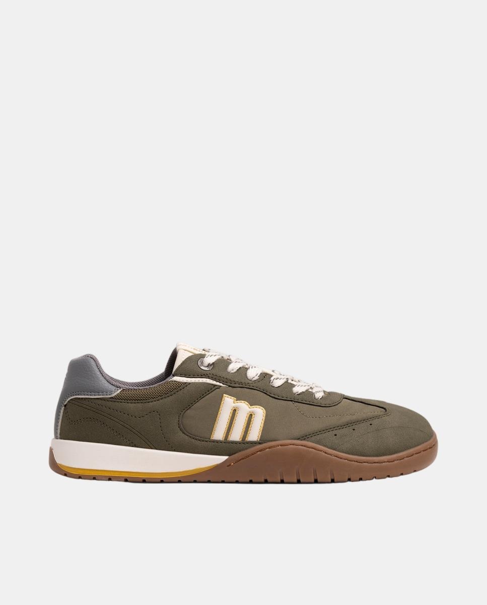 Zapatillas barefoot de hombre con cordones - Mustang - Verde militar Verde militar-1