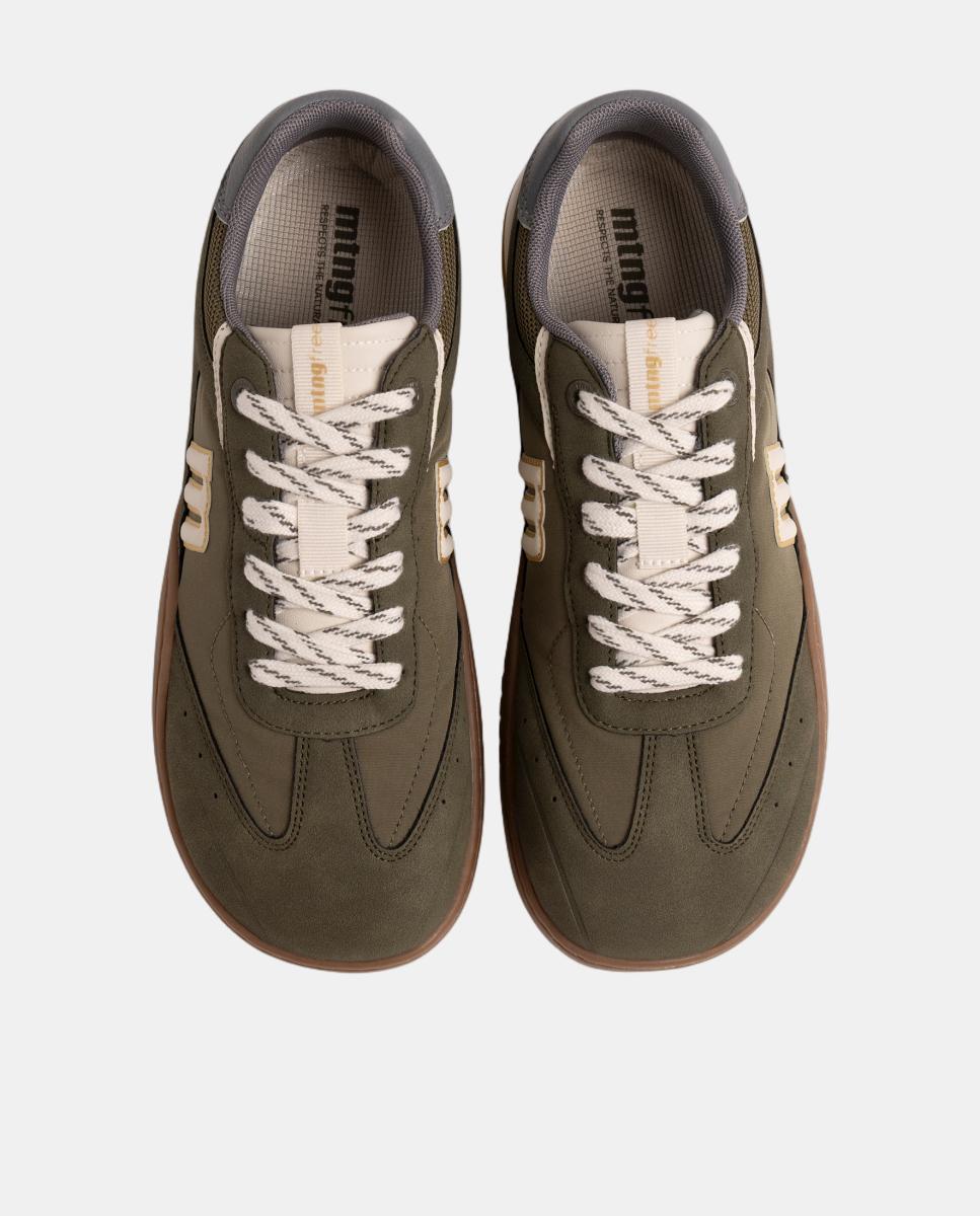 Zapatillas barefoot de hombre con cordones - Mustang - Verde militar Verde militar-2