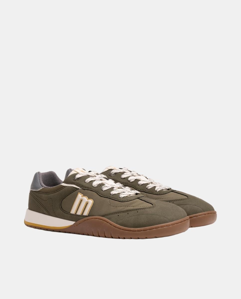Zapatillas barefoot de hombre con cordones - Mustang - Verde militar Verde militar-3