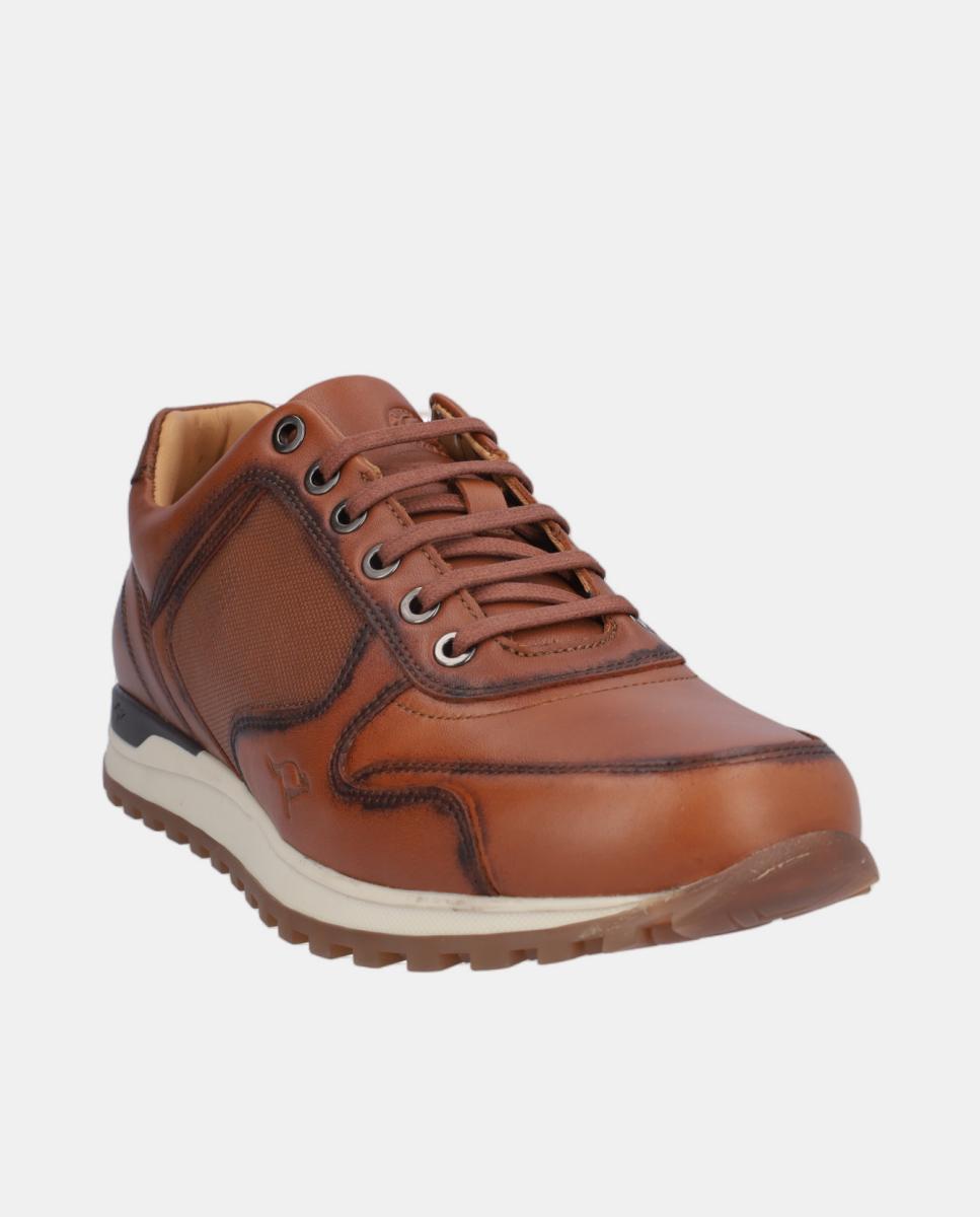 Sapatos Desportivos em Pele com Atacadores Couro-2