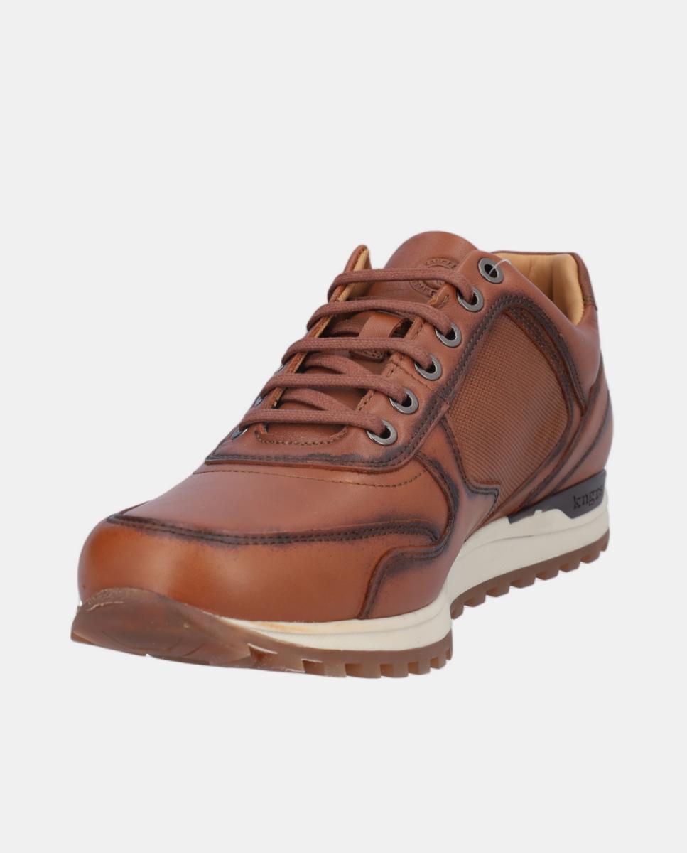 Sapatos Desportivos em Pele com Atacadores Couro-3