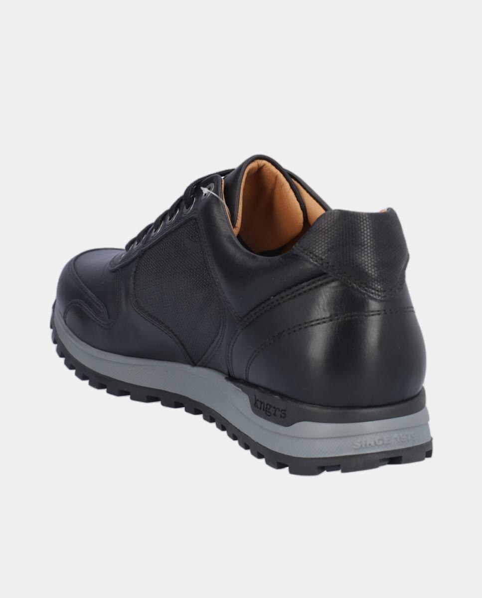 Sapatos Desportivos em Pele com Atacadores Preto-5