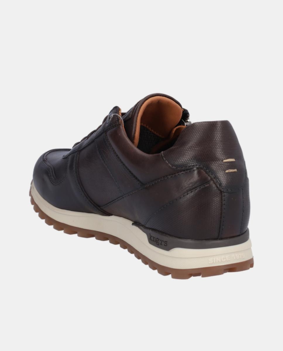 Sapatos Desportivos em Pele com Xdry e com Atacadores e Fecho de Correr Castanho-5