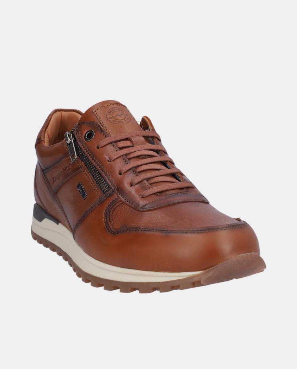 Sapatos Desportivos em Pele com Xdry e com Atacadores e Fecho de Correr Couro-2