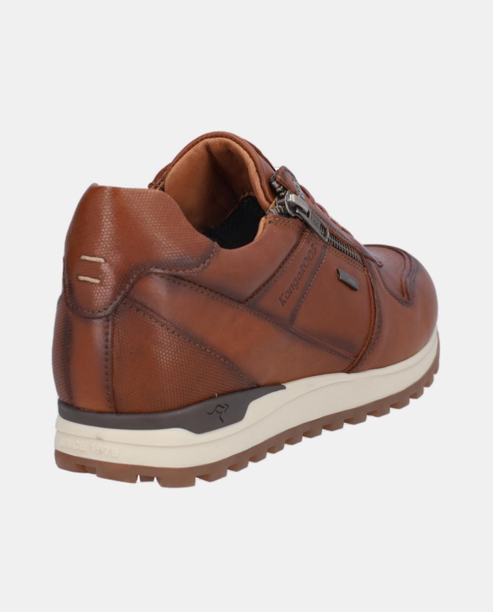 Sapatos Desportivos em Pele com Xdry e com Atacadores e Fecho de Correr Couro-6
