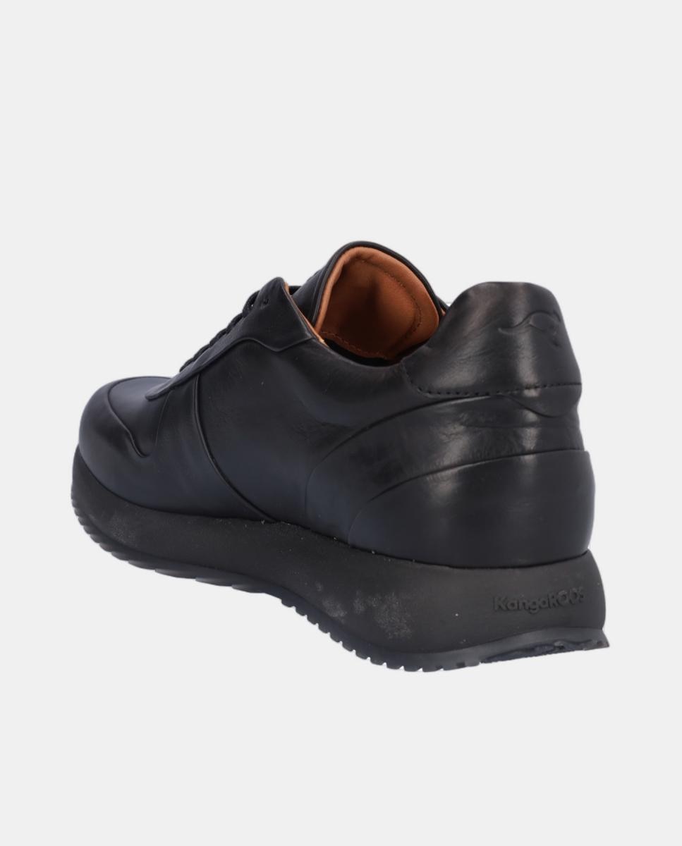 Sapatos Desportivos em Pele com Atacadores Preto-5