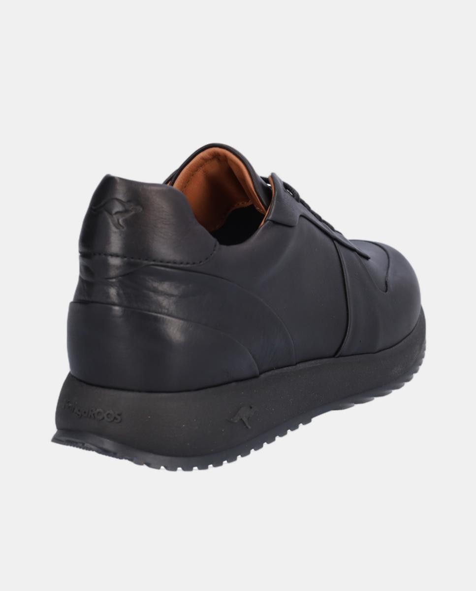 Sapatos Desportivos em Pele com Atacadores Preto-6
