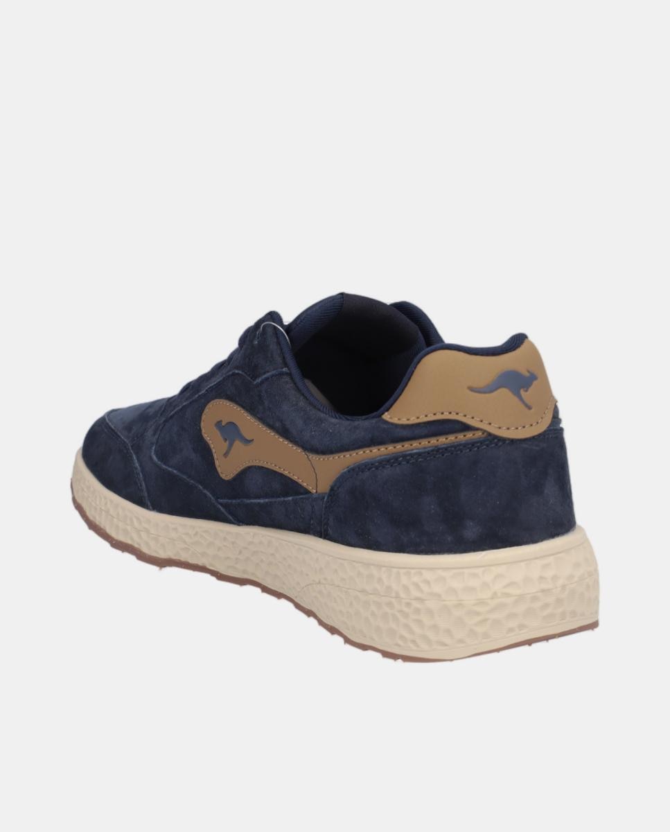 Sapatilhas Desportivas em Pele com Atacadores Azul-marinho-5