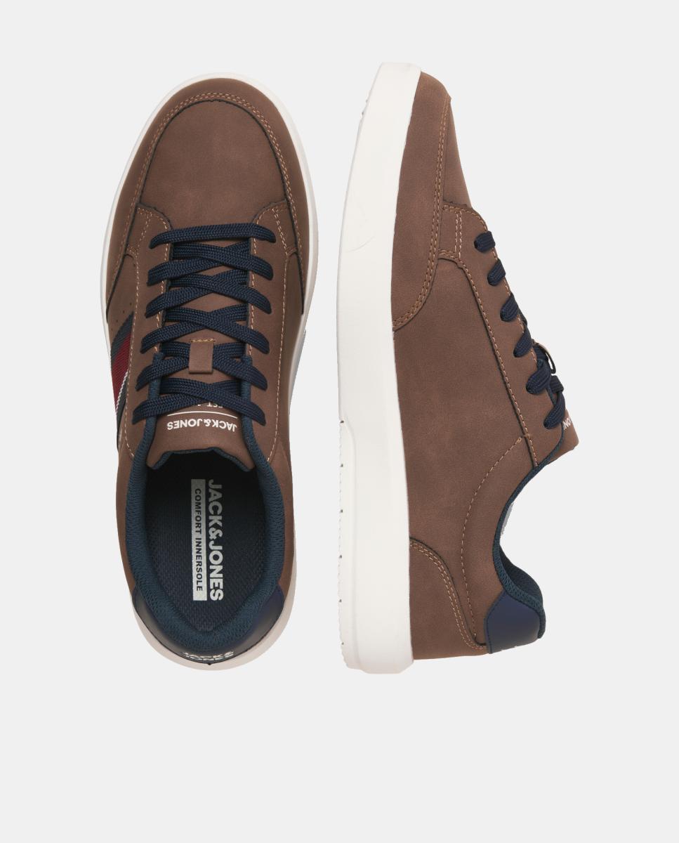 Sapatilhas tipo casual com detalhe lateral Castanho caramelo-2
