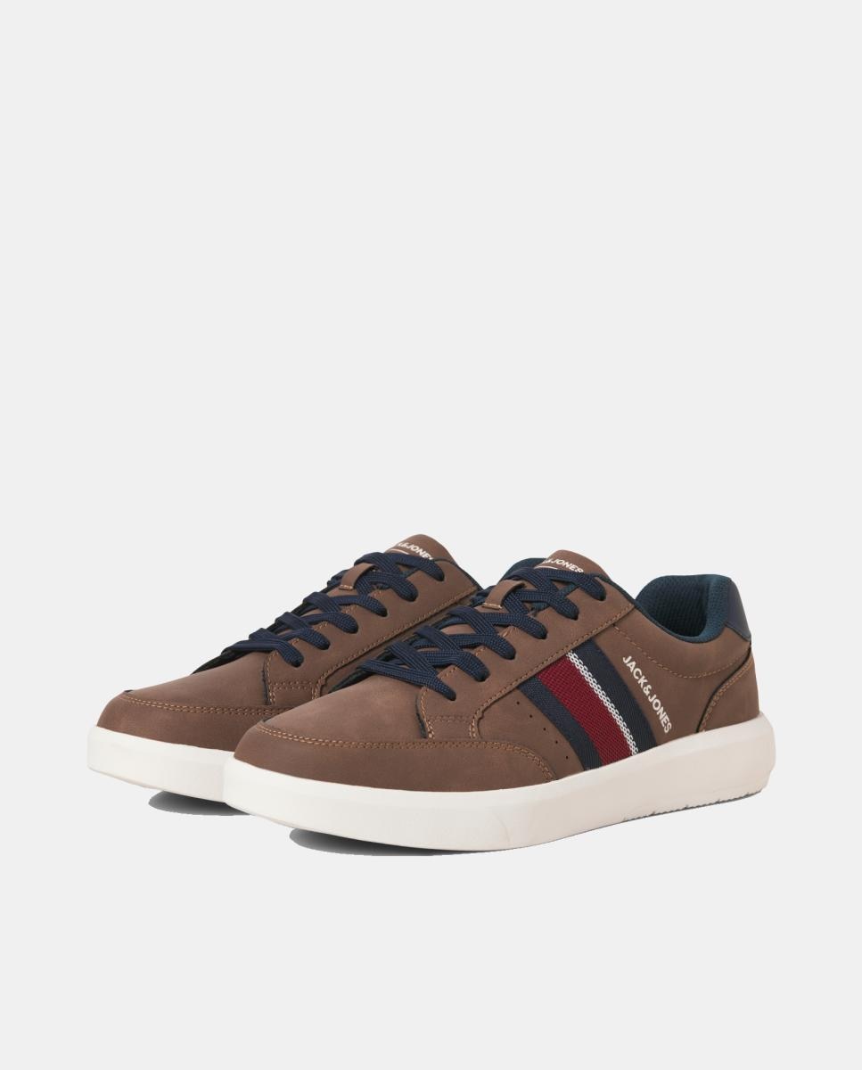 Sapatilhas tipo casual com detalhe lateral Castanho caramelo-3