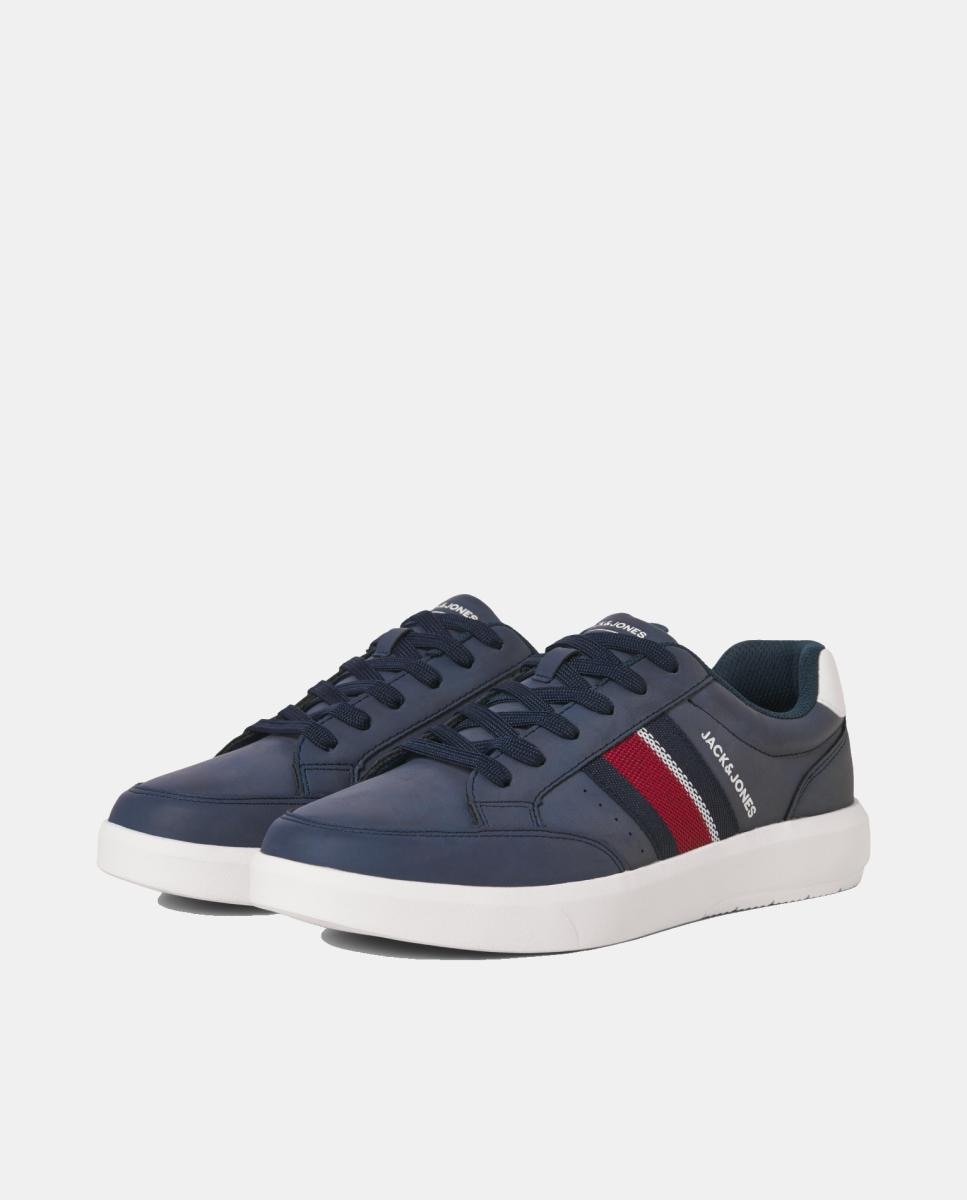 Sapatilhas tipo casual com detalhe lateral Azul-marinho-3