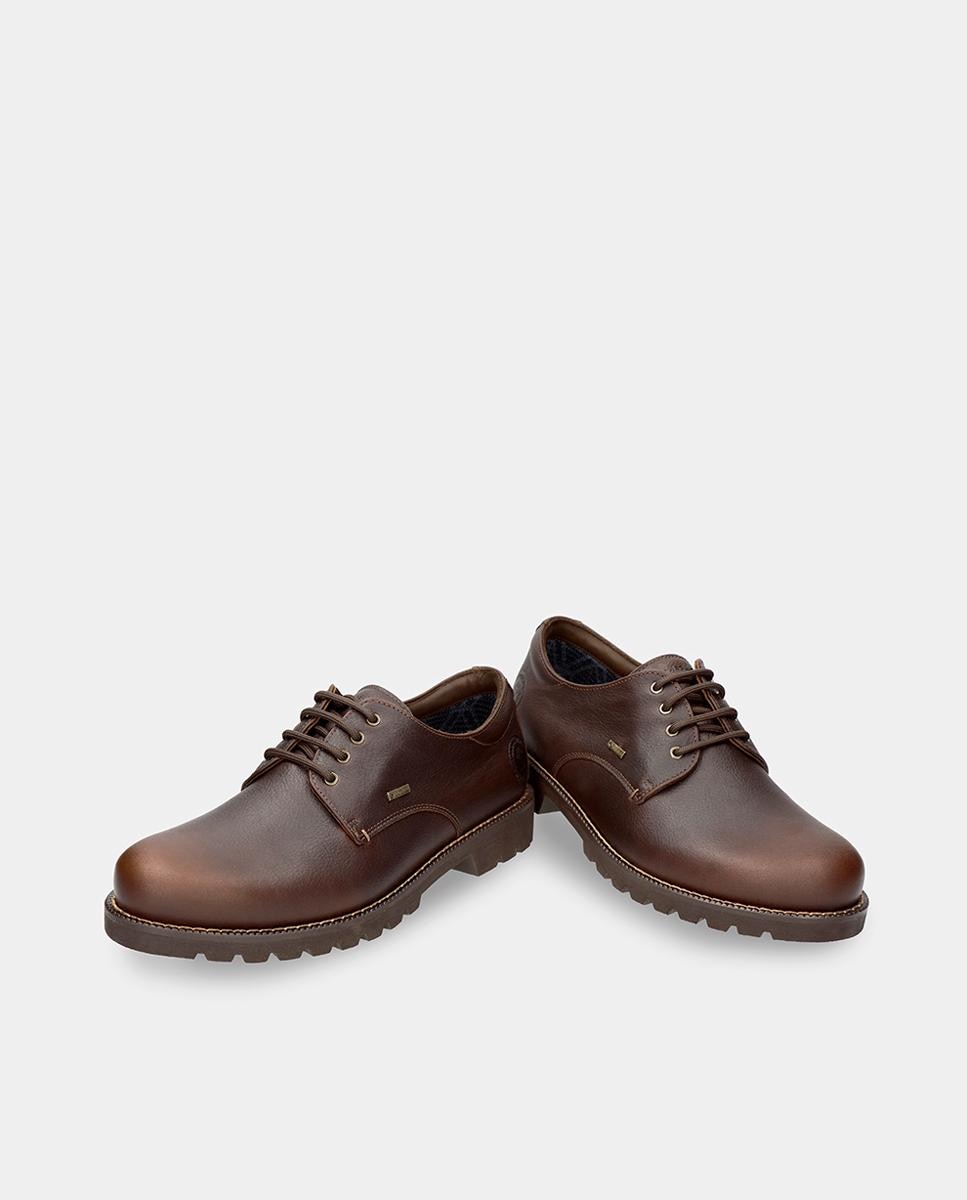 Sapatos de Atacadores em Pele Waterproof com Forro Gore-Tex - Castanho Castanho-2