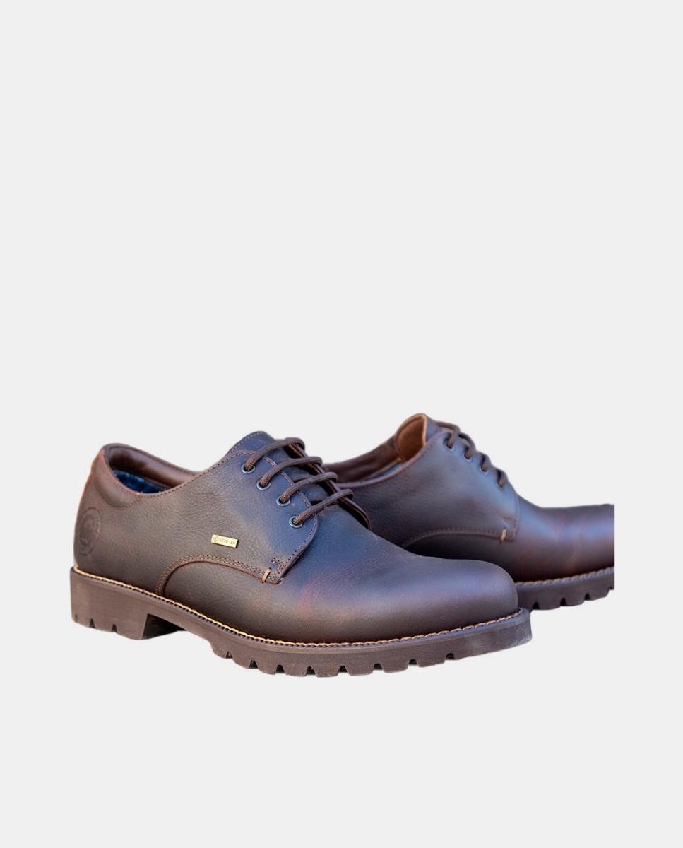 Sapatos de Atacadores em Pele Waterproof com Forro Gore-Tex - Castanho Castanho-3