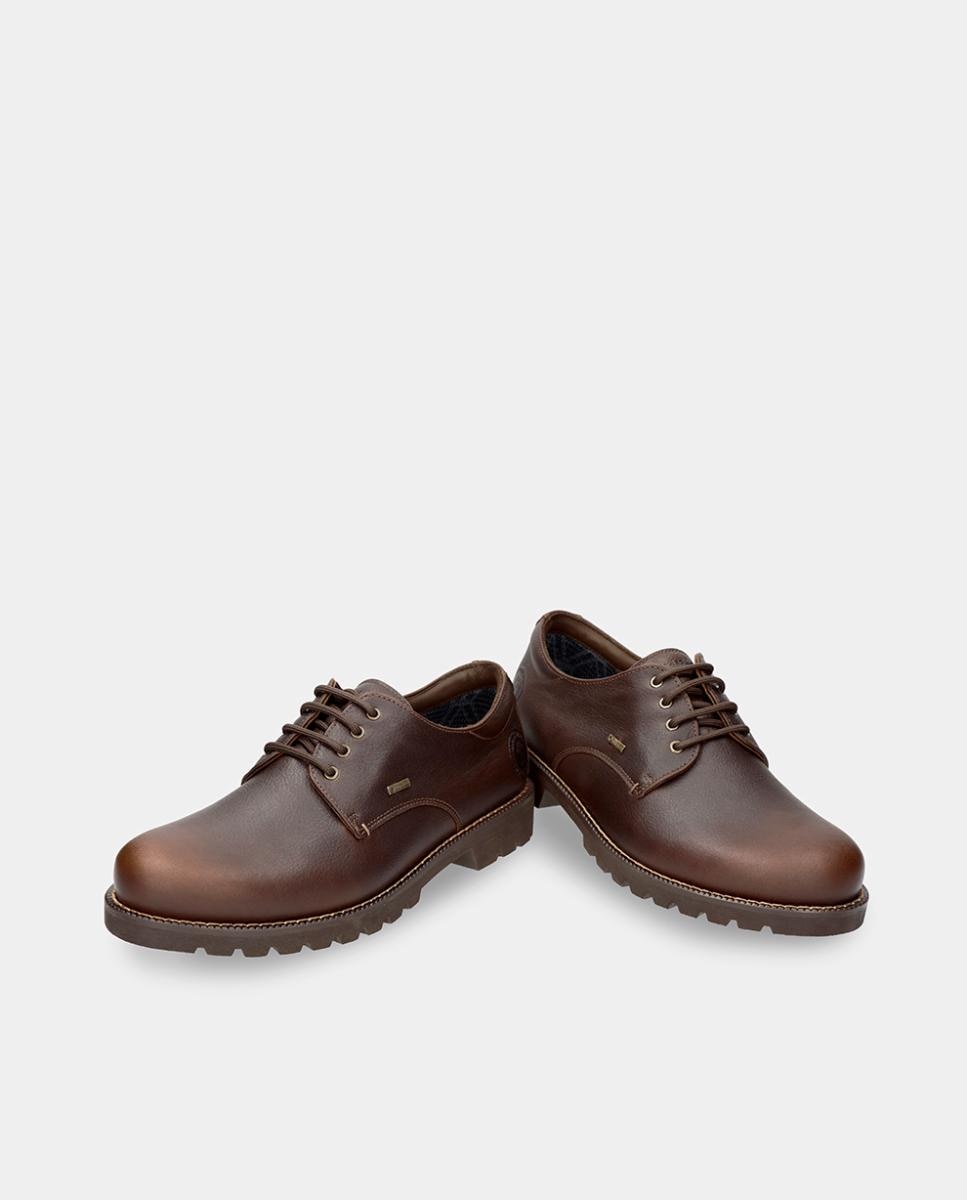 Sapatos de Atacadores em Pele Waterproof com Forro Gore-Tex - Castanho Castanho-4