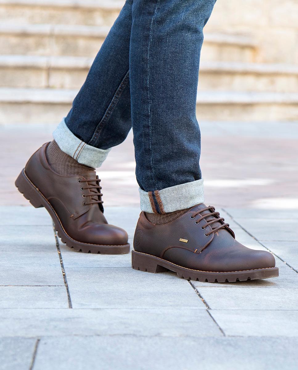 Sapatos de Atacadores em Pele Waterproof com Forro Gore-Tex - Castanho Castanho-9