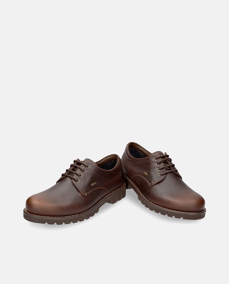 Sapatos de Atacadores em Pele Waterproof com Forro Gore-Tex - Castanho Castanho-12