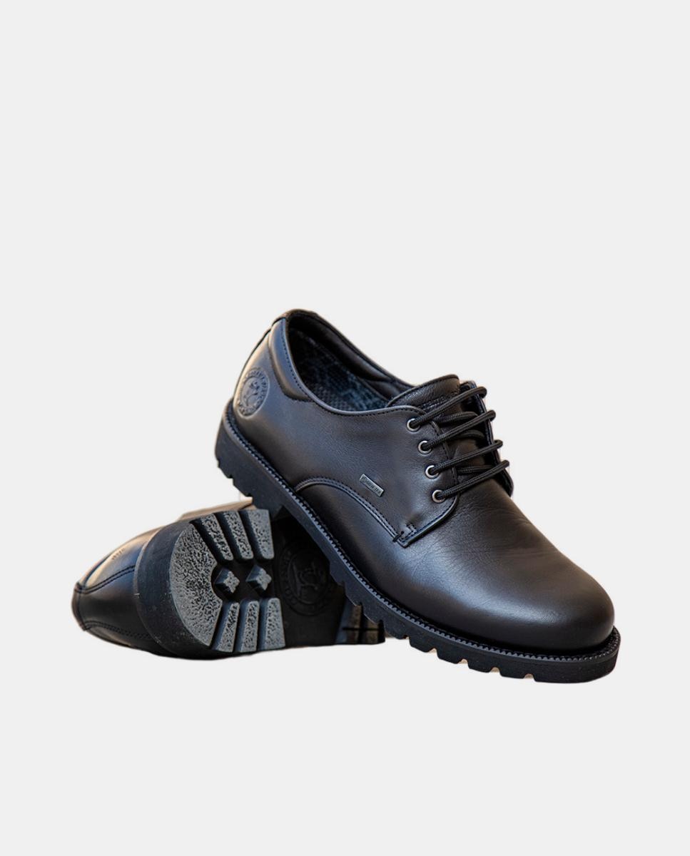 Sapatos de Atacadores em Pele Waterproof com Forro Gore-Tex - Preto Preto-3