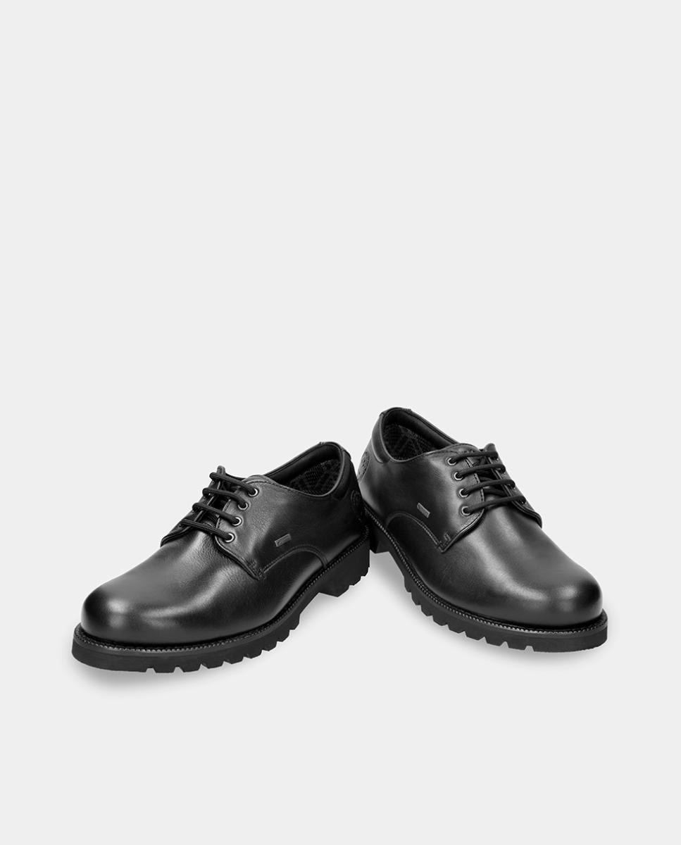 Sapatos de Atacadores em Pele Waterproof com Forro Gore-Tex - Preto Preto-4