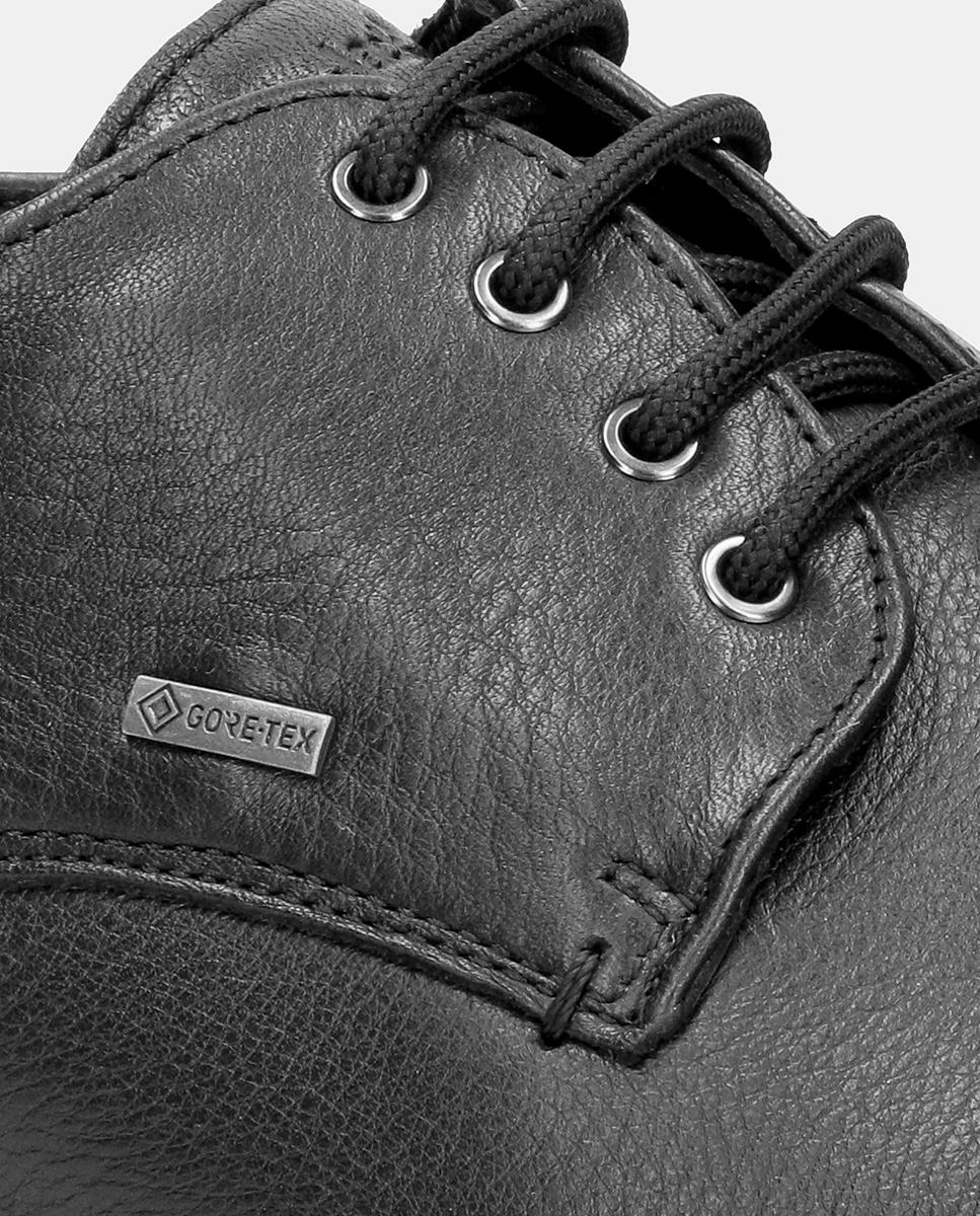Sapatos de Atacadores em Pele Waterproof com Forro Gore-Tex - Preto Preto-8