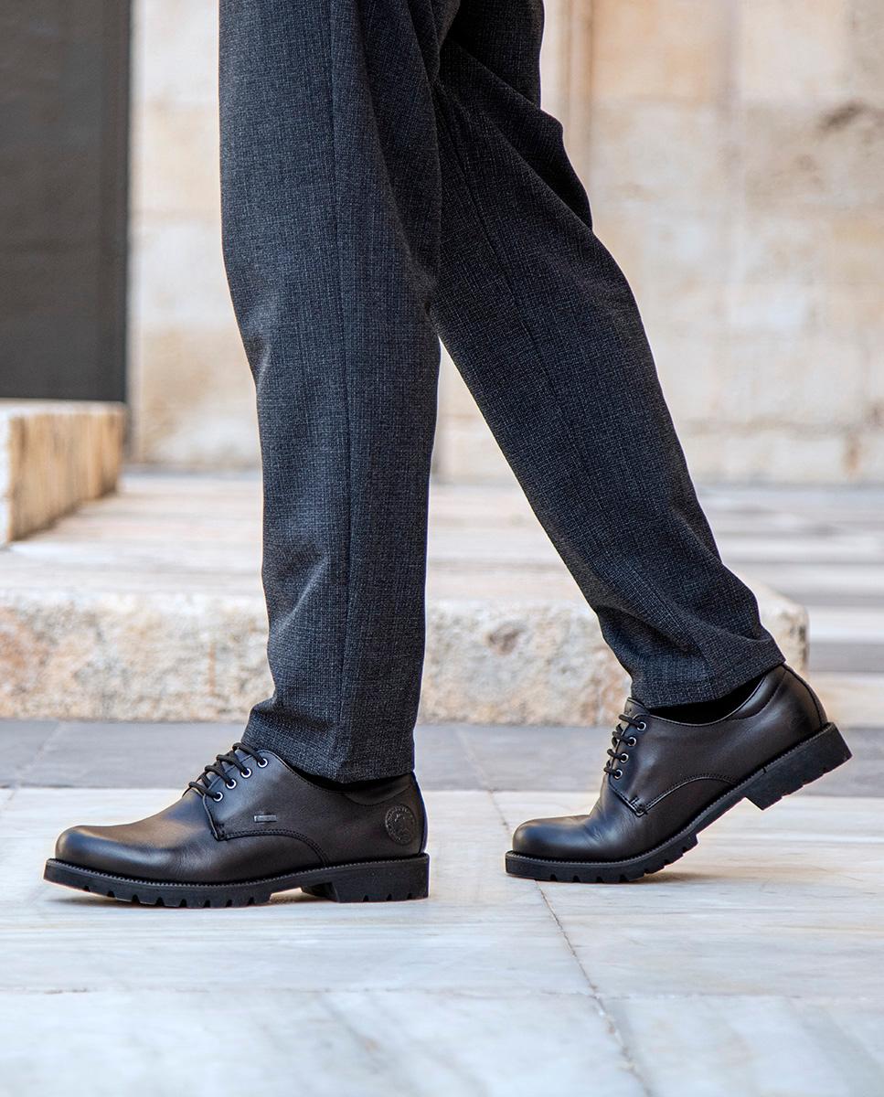 Sapatos de Atacadores em Pele Waterproof com Forro Gore-Tex - Preto Preto-9