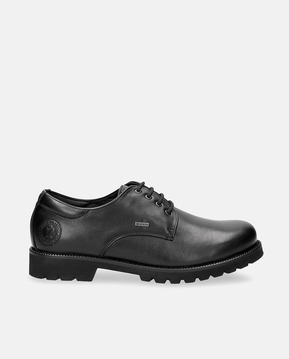 Sapatos de Atacadores em Pele Waterproof com Forro Gore-Tex - Preto Preto-11