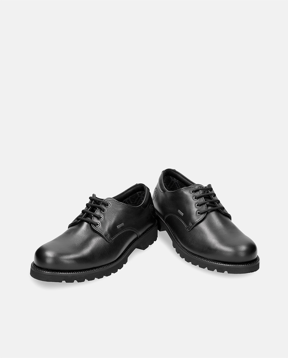 Sapatos de Atacadores em Pele Waterproof com Forro Gore-Tex - Preto Preto-12