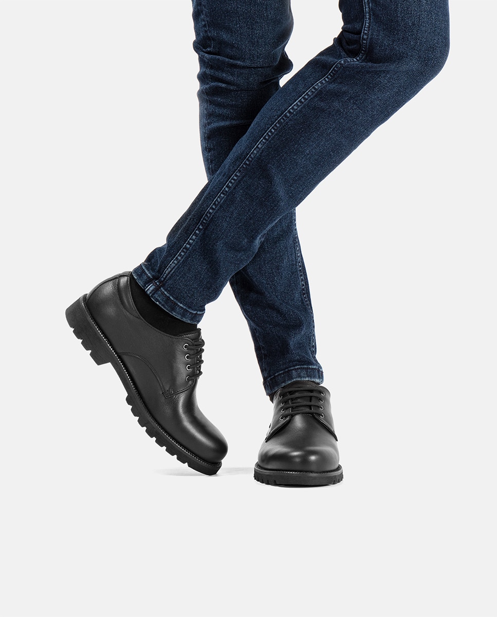 Sapatos de Atacadores em Pele Waterproof com Forro Gore-Tex - Preto Preto-14