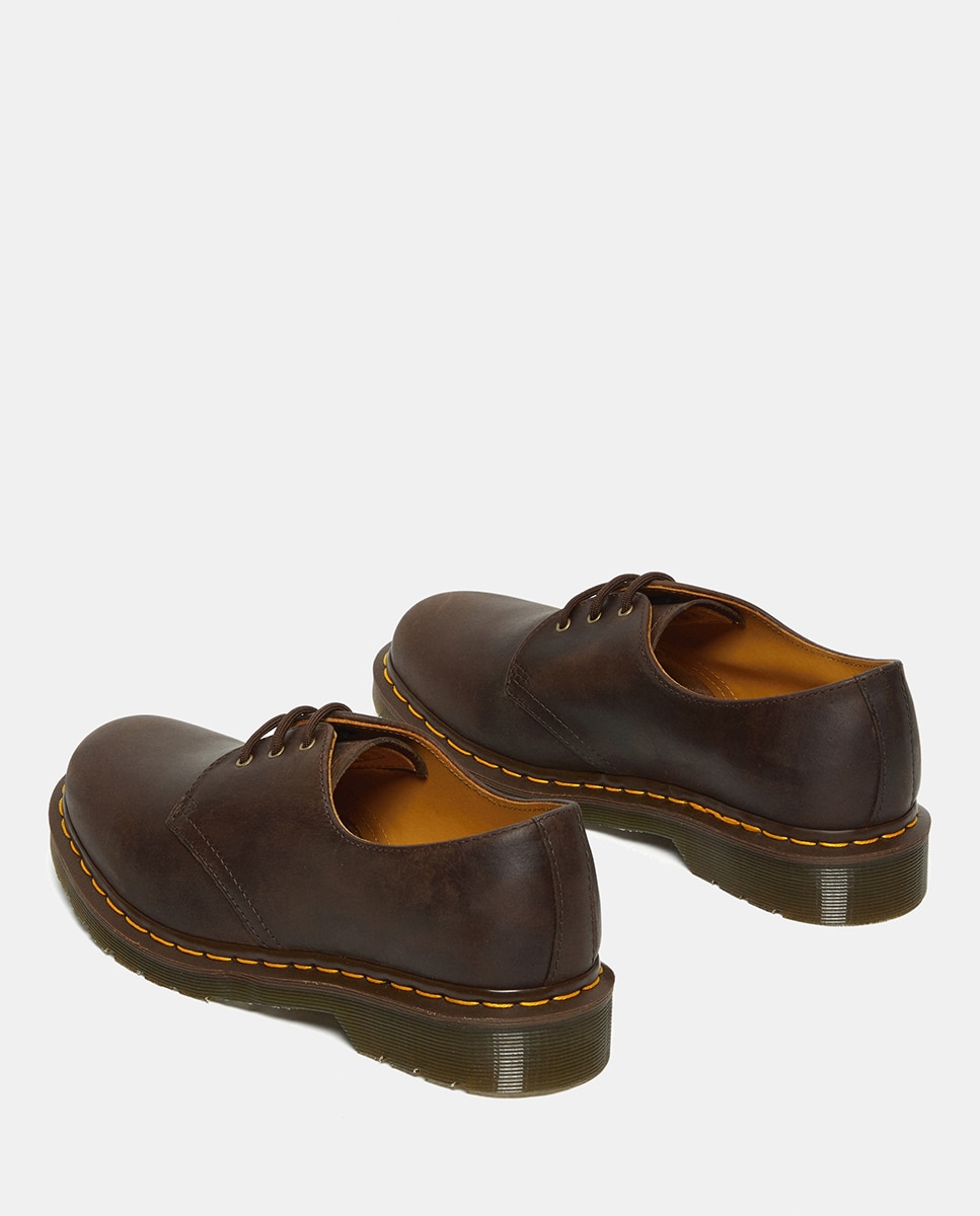 Sapatos de Atacadores 1461 em Pele Castanho-4