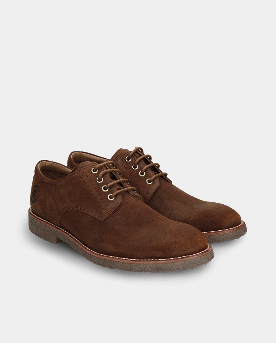 Sapatos de Atacadores em Velour com Forro de Pele Couro-4