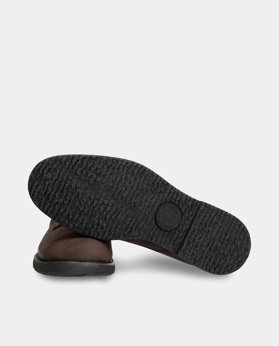 Sapatos de Atacadores em Velour com Forro de Pele Castanho-escuro-4