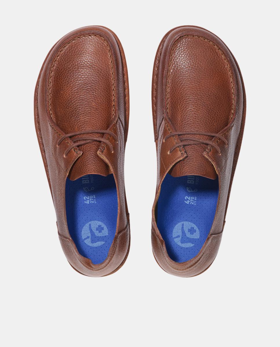 Mocassins em Couro Natural Castanho-3
