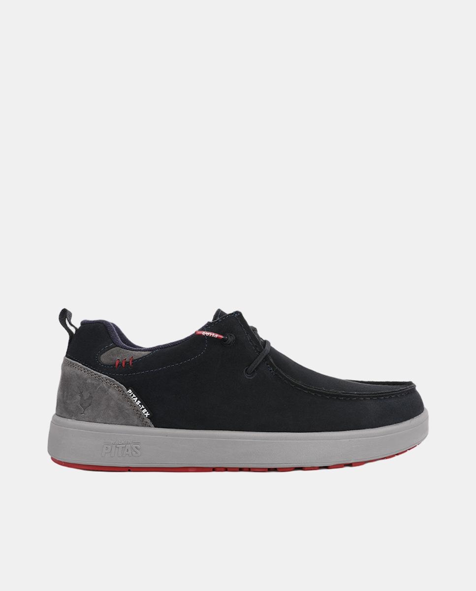 Imagen 0 de Zapato de hombre tipo botin caña baja piel easy-on Azul marino