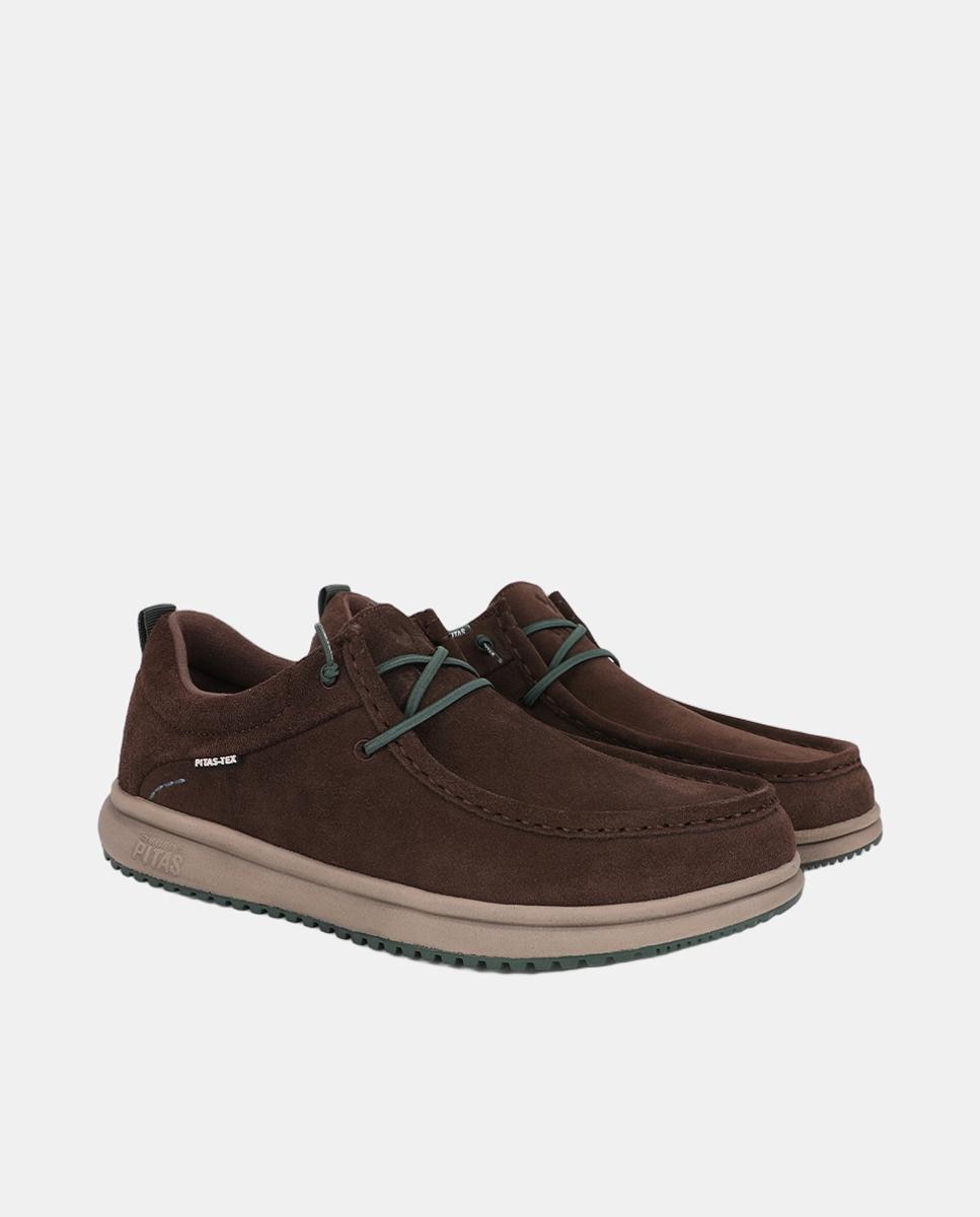 Zapato de hombre tipo wallabi easy-on - Walk In Pitas - Marrón oscuro Marrón oscuro-2