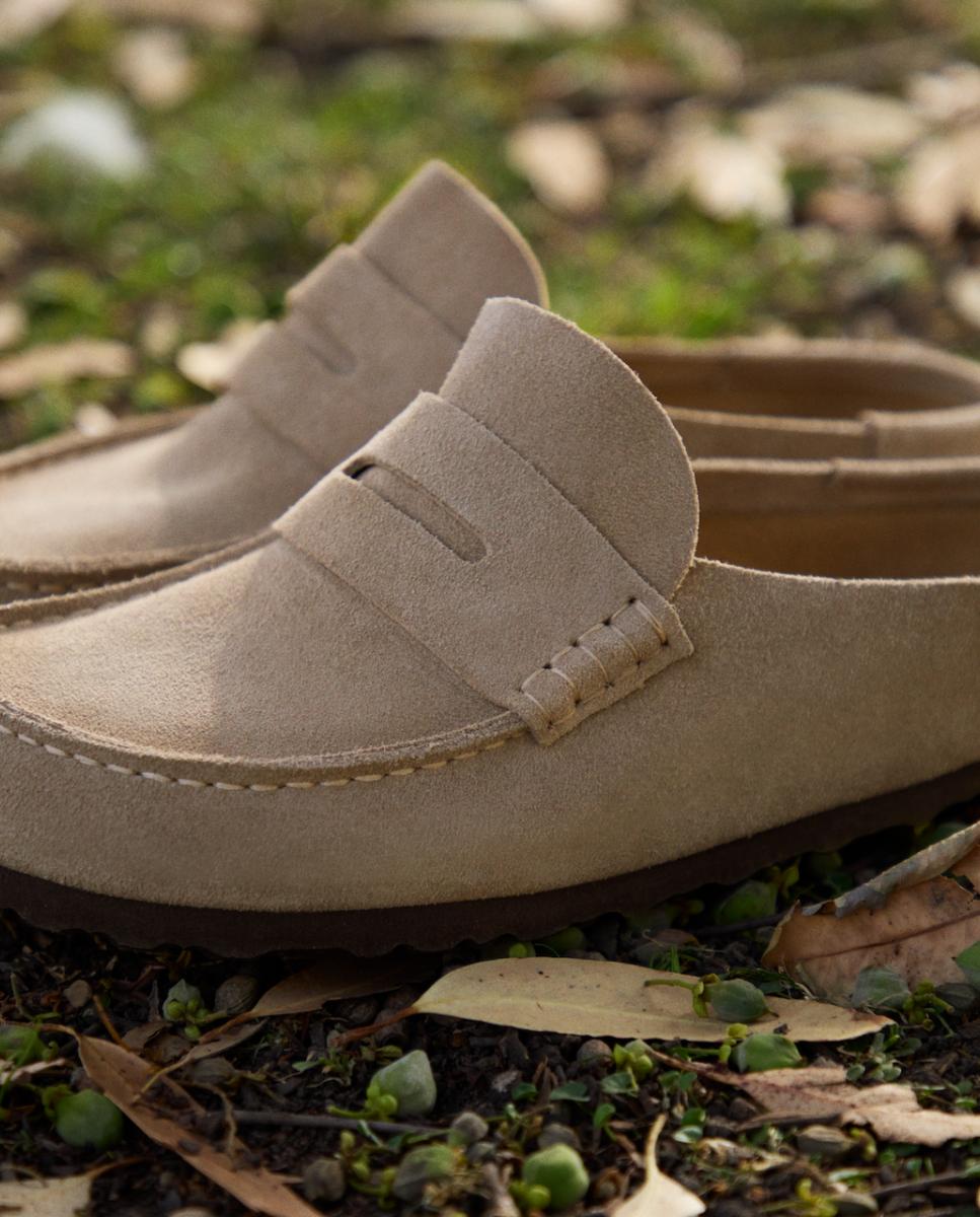 Mocassins Abertos em Croute Castanho taupe-10