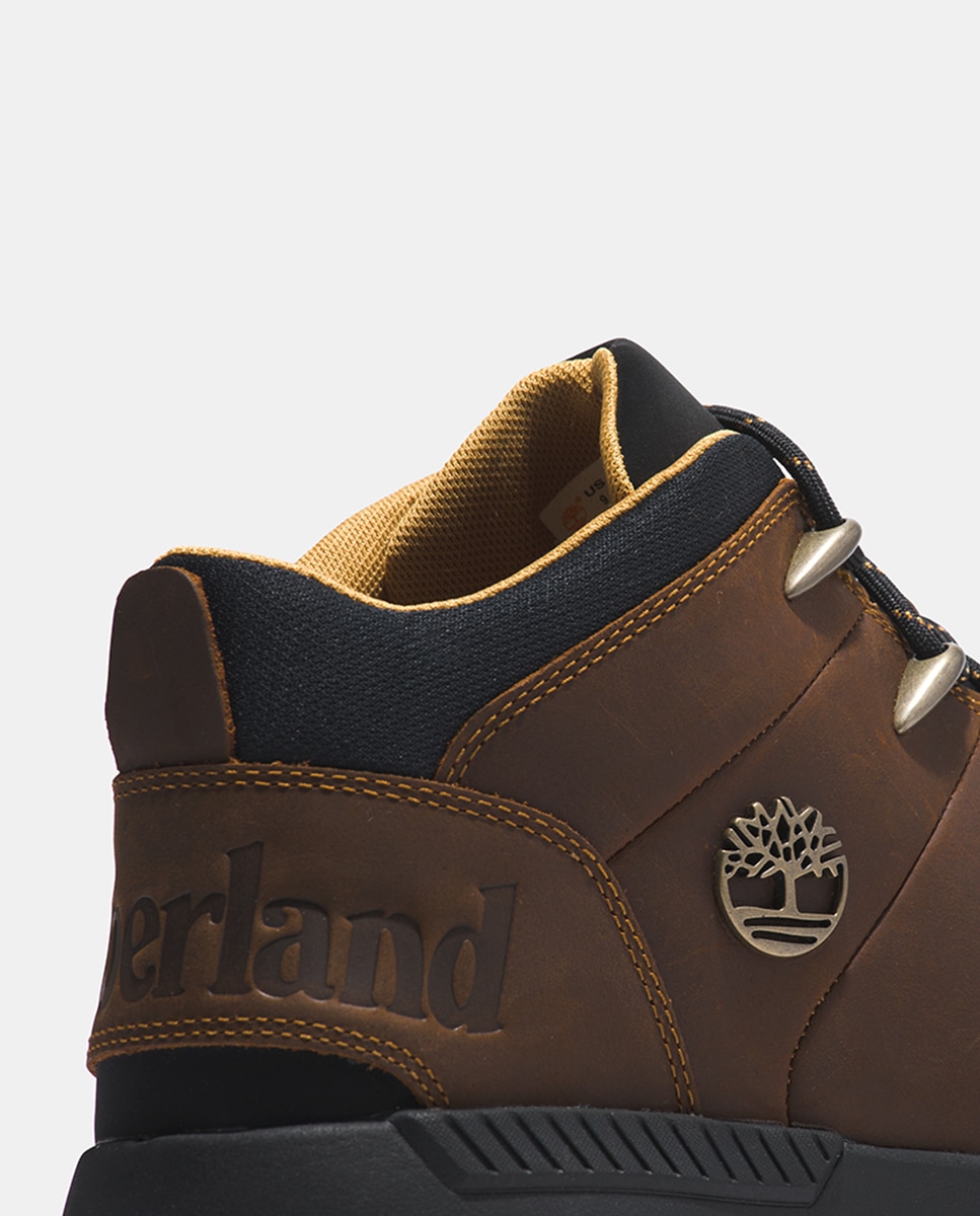Botins Chukka Sprint Trekker com Fecho de Atacadores e em Pele Castanho-escuro-4