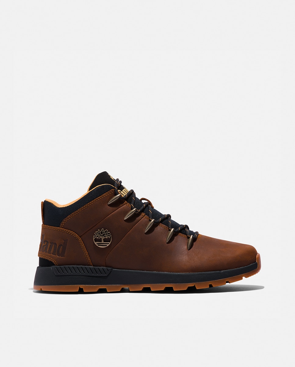 Botins Chukka Sprint Trekker com Fecho de Atacadores e em Pele Castanho-escuro-6