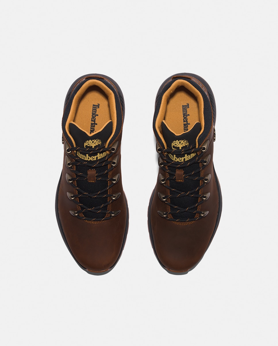 Botins Chukka Sprint Trekker com Fecho de Atacadores e em Pele Castanho-escuro-7