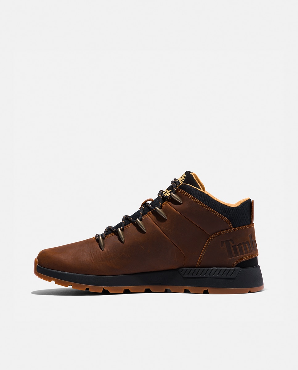 Botins Chukka Sprint Trekker com Fecho de Atacadores e em Pele Castanho-escuro-11