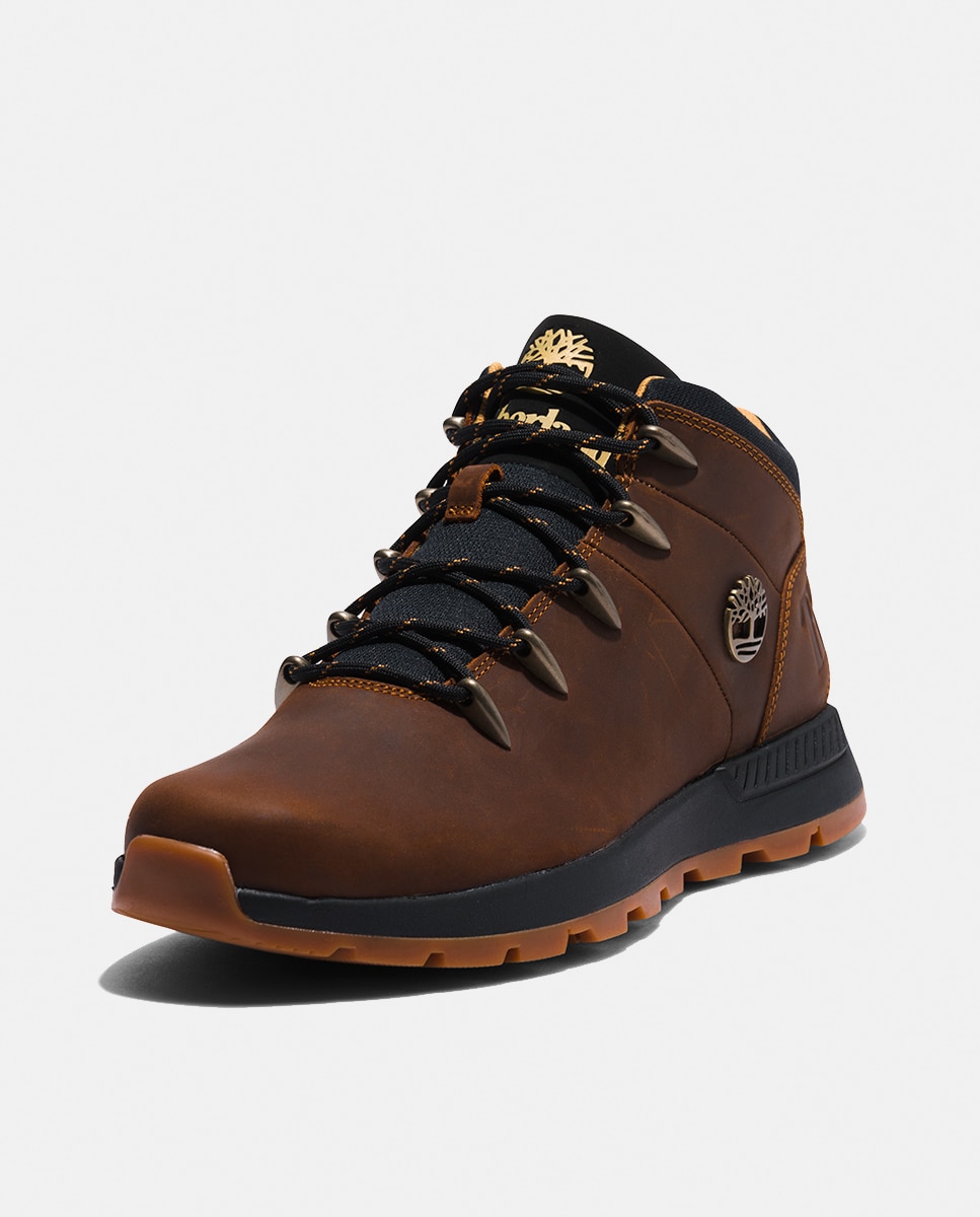 Botins Chukka Sprint Trekker com Fecho de Atacadores e em Pele Castanho-escuro-13
