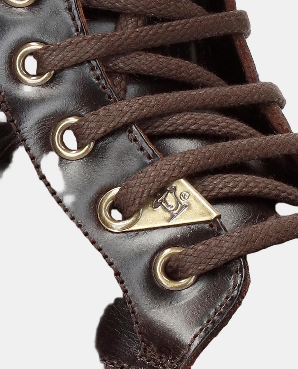 Botins em Pele com Forro de Pelo Natural Castanho-escuro-8