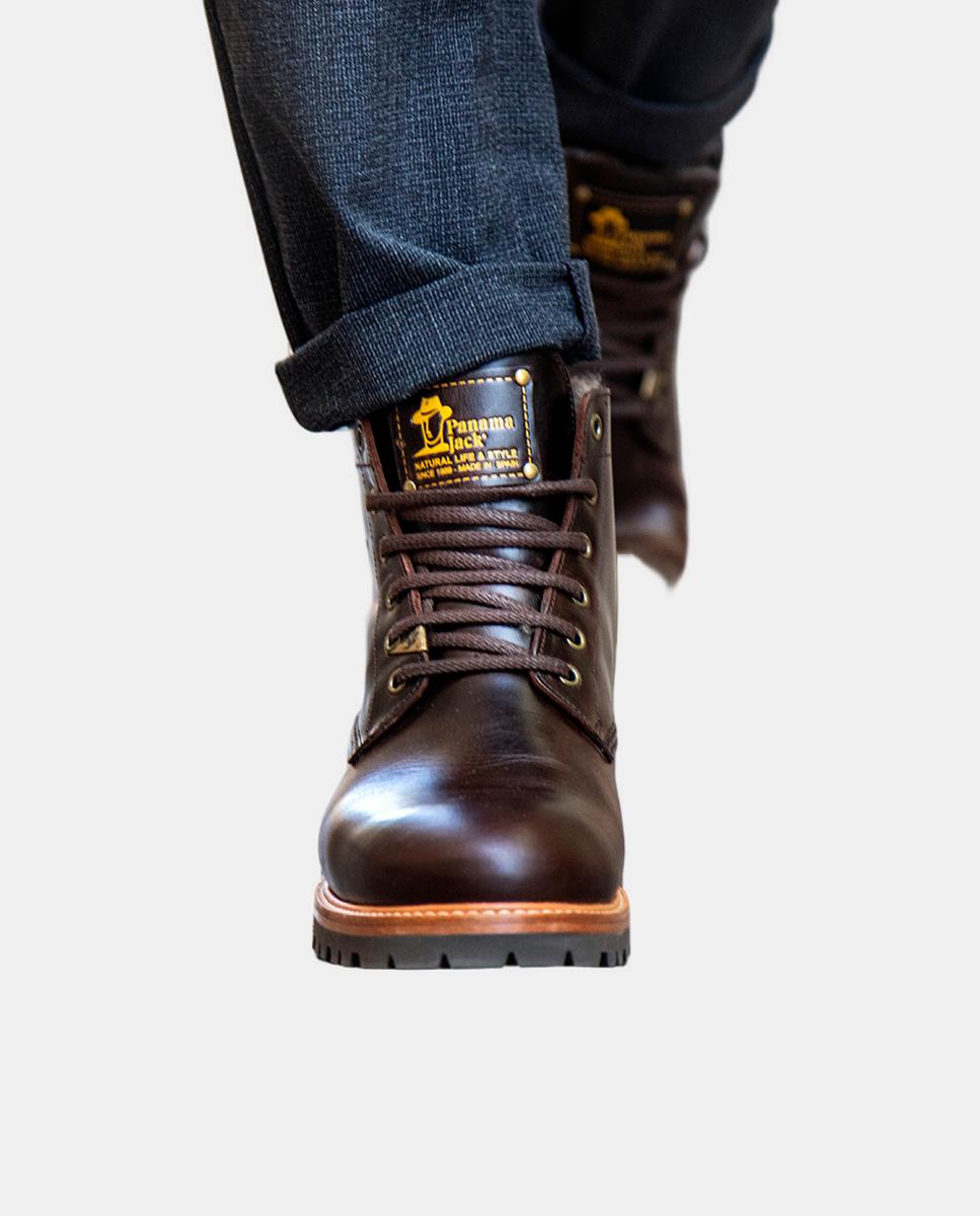 Botins em Pele com Forro de Pelo Natural Castanho-escuro-9