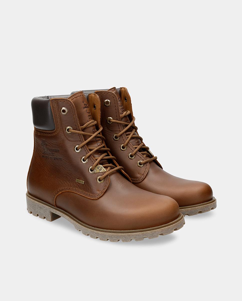 Botas em pele Waterproof castanhas com Gore-Tex Castanho-4